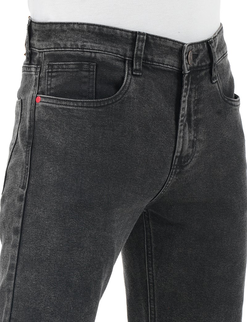 inkd جينز رجالي ضيق - متوسط الارتفاع | مزيج القطن | غرزة التباين | قماش قابل للتمدد | تصميم كلاسيك 5 بوكت - Image 5